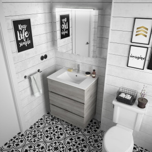 26565 SALGAR Мебель для умывальника FUSSION LINE 700 3 ящика BAY PINE 697 x 868 x 450 мм Лавровая сосна