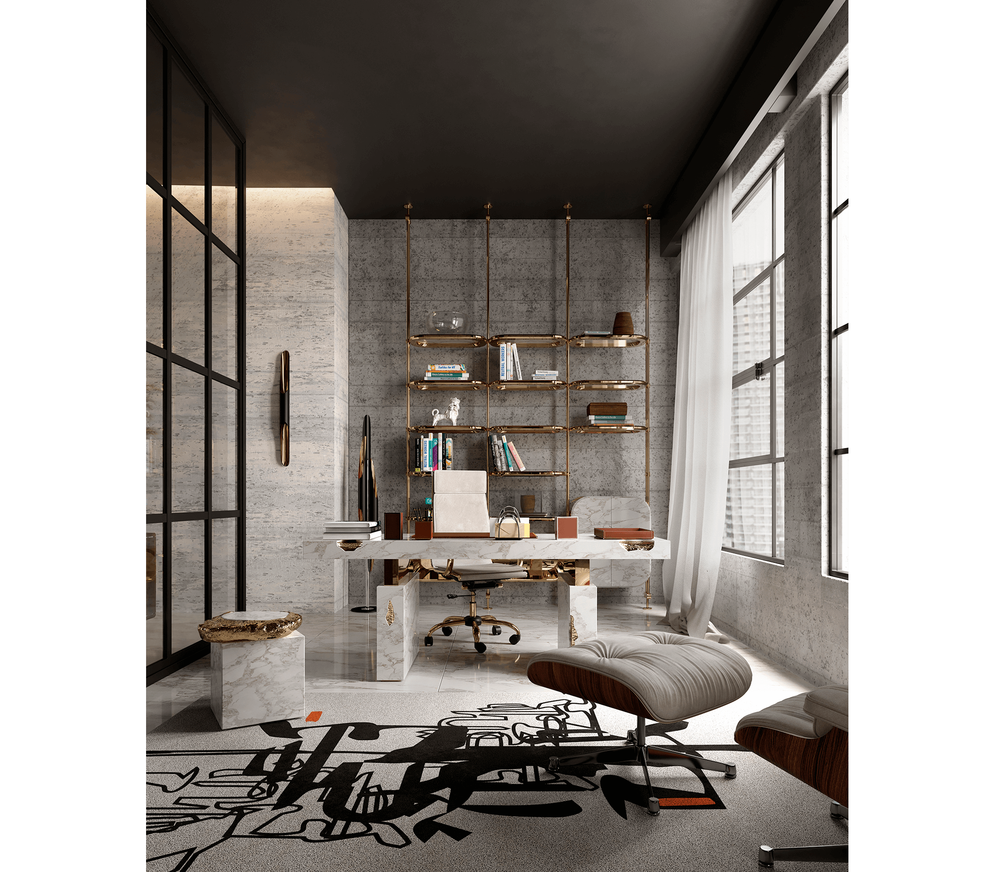 0-136 Приставной столик Stonehenge carrara  Boca Do Lobo  - Вид №14