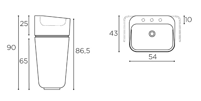 Керамическая отдельно стоящая раковина с держателем для полотенец ARBLU ARCH-00123521 - Вид №10