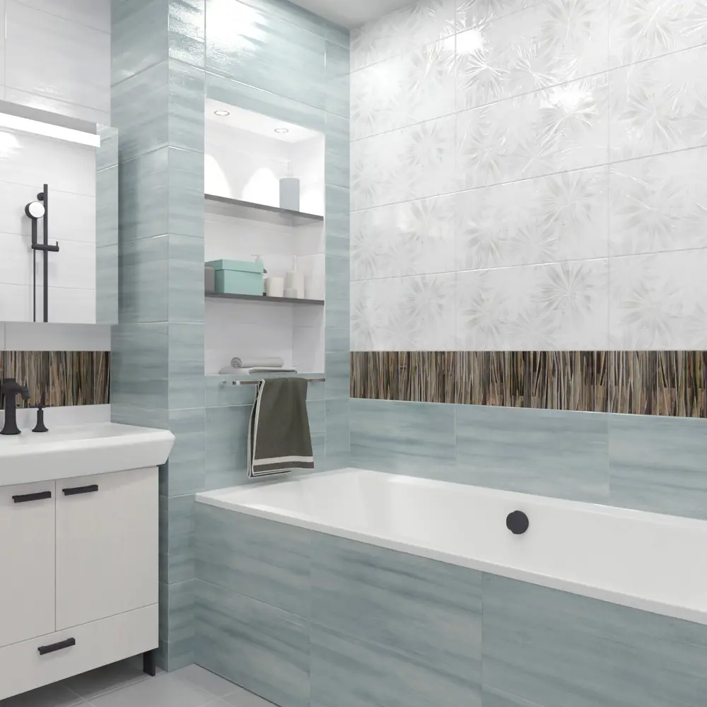 Нефрит-Керамика Довиль: бирюзовая керамическая плитка 30×60 см для интерьера 89232617 STLM-0944641 - Вид №5