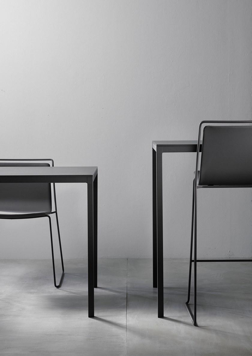 ONDARRETA Стул из высокой стали с сиденьем, обитым кожей Alo sun-id-1428895 - Вид №8