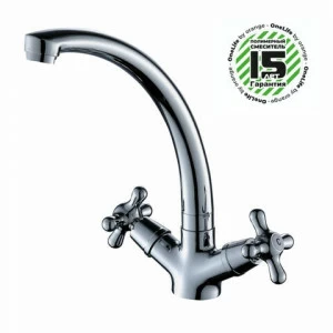 Orange OneLife P03-006cr Полимерный двухвентильный смеситель для кухни, цвет: хром Хром