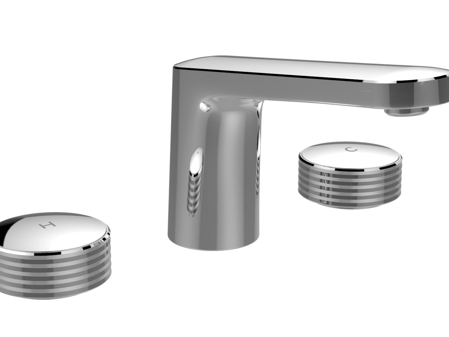 Хромированный латунный смеситель для раковины с 3 отверстиями FIMA CARLO FRATTINI текстура ARCH-00099302