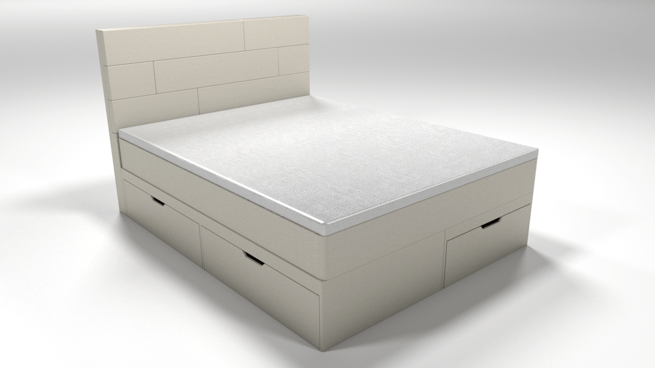 Кровать двуспальная 160х200 белая "Домино" BELABEDDING ДОМИНО 131577 Молочный - Вид №3