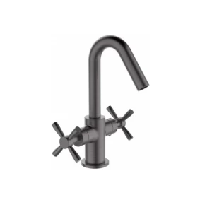 Orange Mia M34-011Gr двухзахватный смеситель для раковины c поворотным изливом, цвет: графит Хром