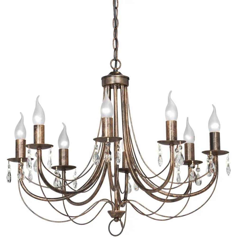 Люстра Gocce 8xE14x60 Вт, металл, цвет бронза Vitaluce STLM-2128234 - Вид №1