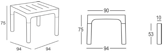 Plust Квадратный стол из полиэтилена Simple sun-id-1479065 - Вид №4