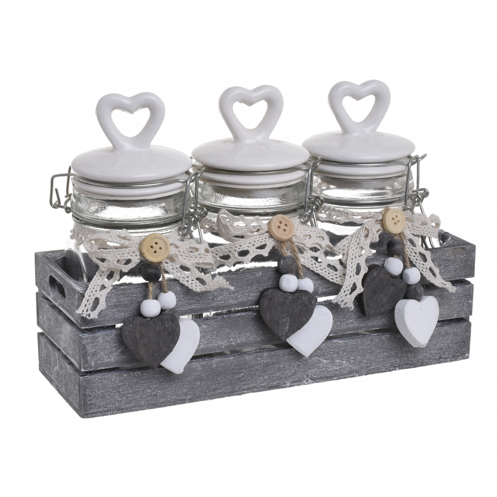 3860369.0046 банка с крышкой, набор 3шт на подставке TO4ROOMS 