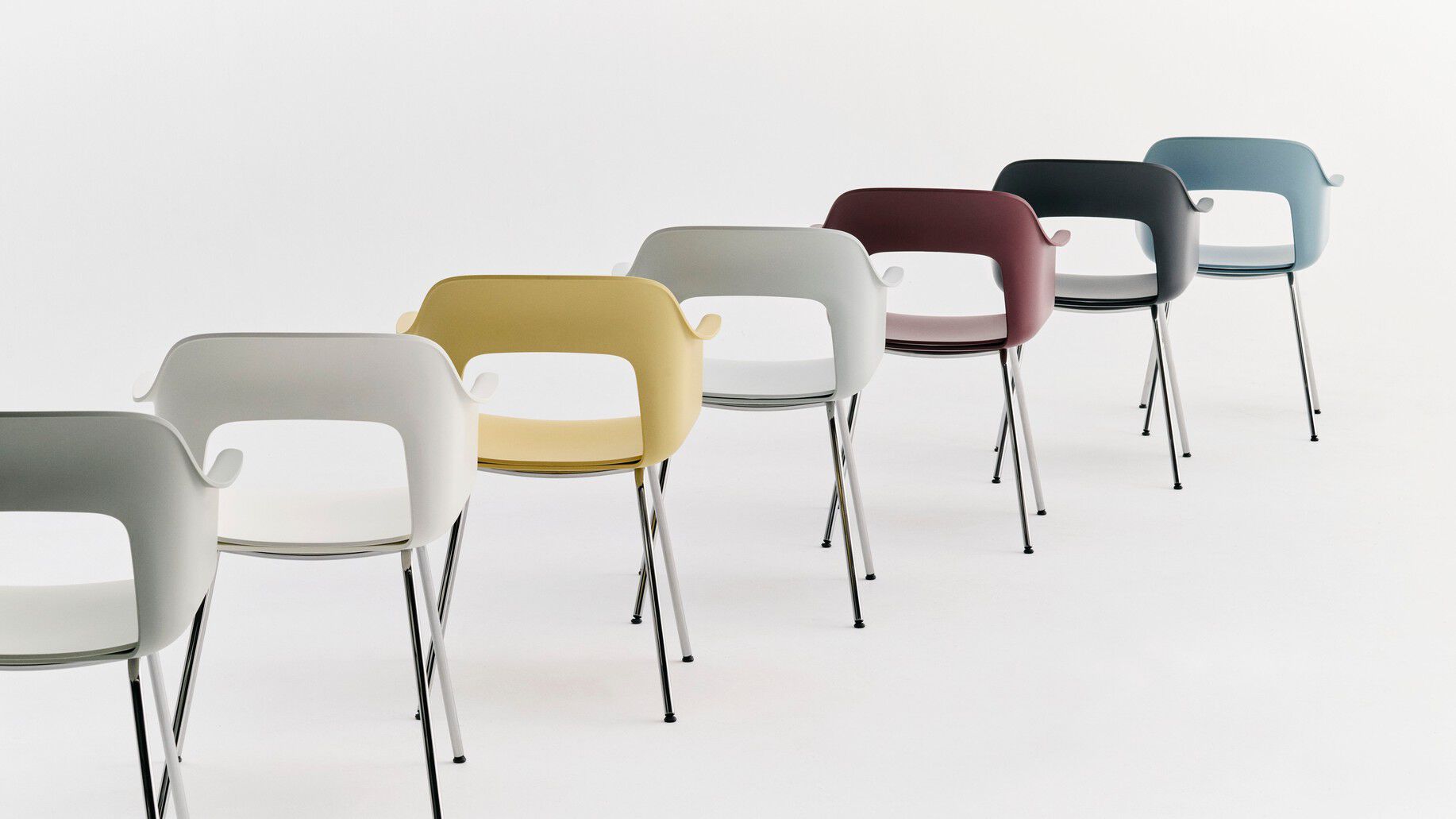 Полипропиленовый стул с подлокотниками с открытой спинкой Hay макет ARCH-00062765 - Вид №28