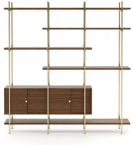 Laskasas Открытый деревянный книжный шкаф с ящиками