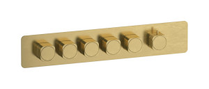External part of thermostatic 5 ways, square plate, horizontal, Coral handle WE ARE IB eua526onneo_2 Natural Brass Aqua