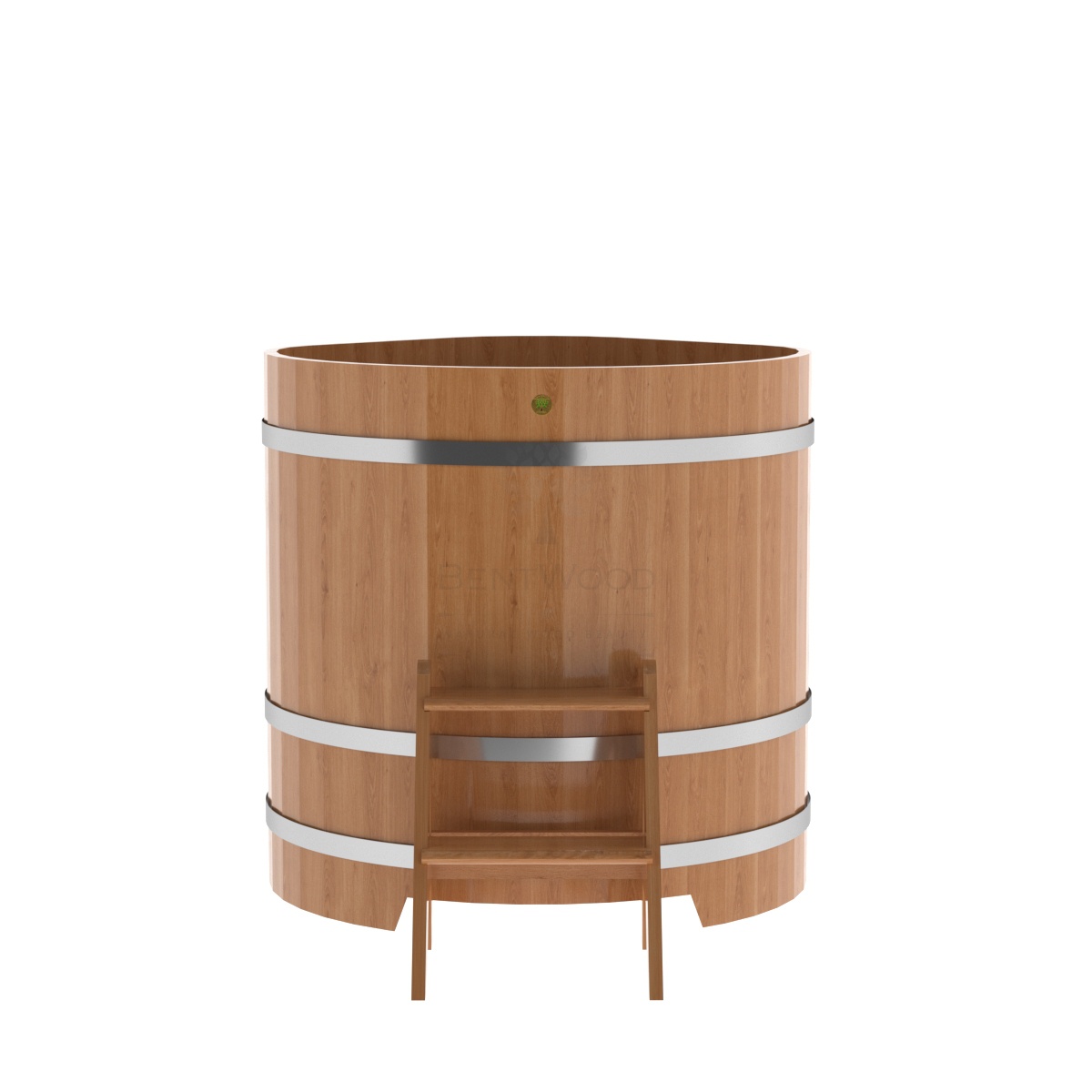 1345 Купель угловая из дуба 1,03х1,03х1,1 натуральная Alyarus  - Вид №3