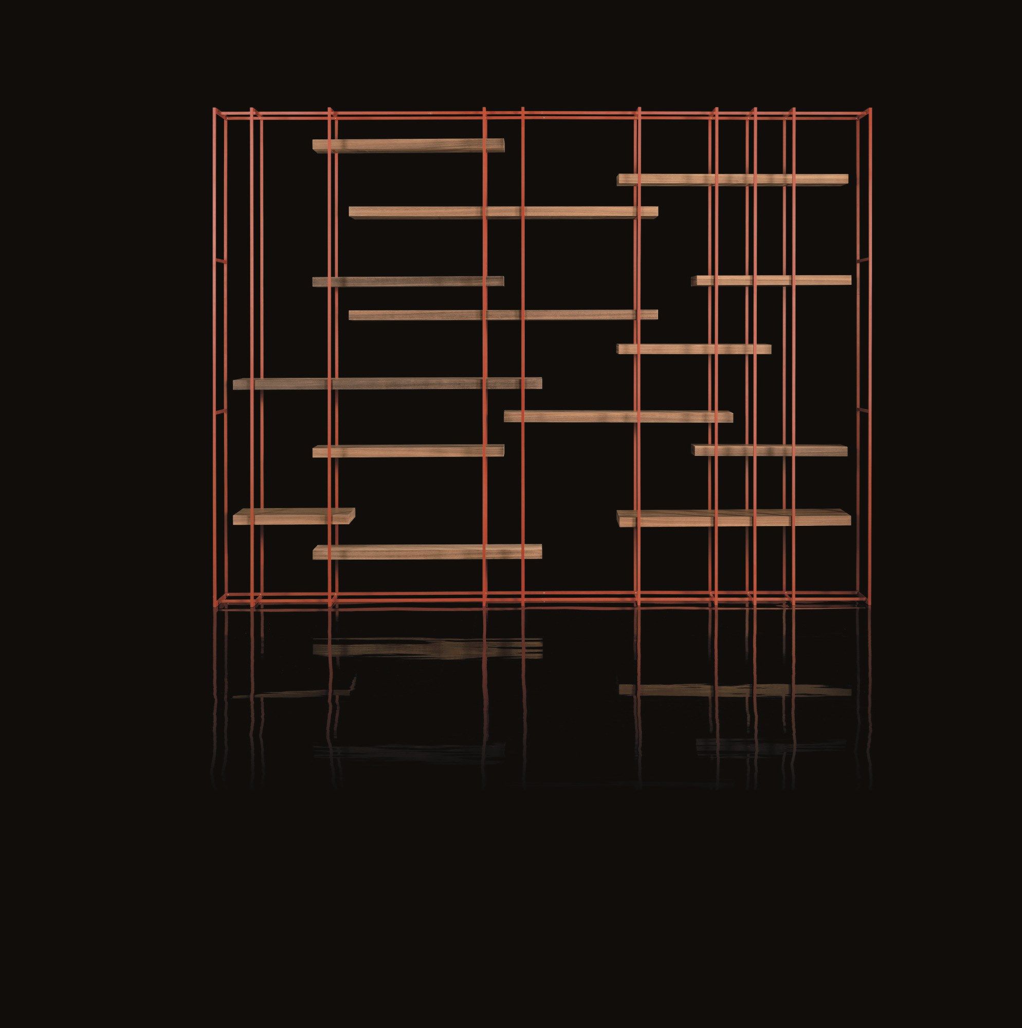 Металлический книжный шкаф с деревянными полками Henge Кейдж ARCH-00078640 - Вид №2