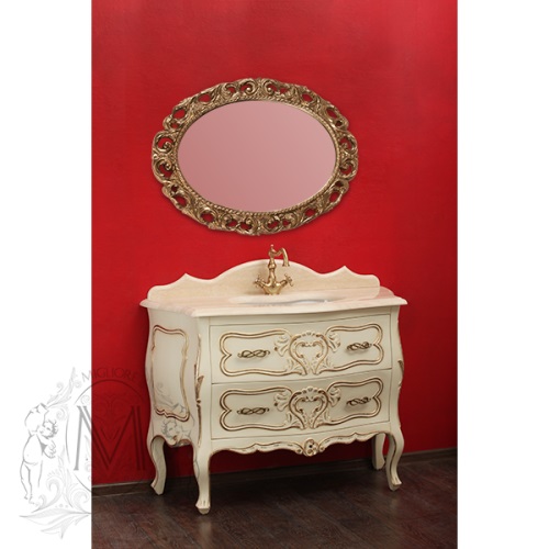 Тумба под раковину MIGLIORE Vittoria ML.VIT-BA115.BI.AG Bianco с декором Argento GM.VIT-BA115.BI.AG - Вид №6