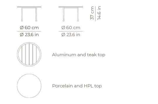 Круглый алюминиевый журнальный столик с порошковым покрытием POINT Curio ARCH-00100155 - Вид №2