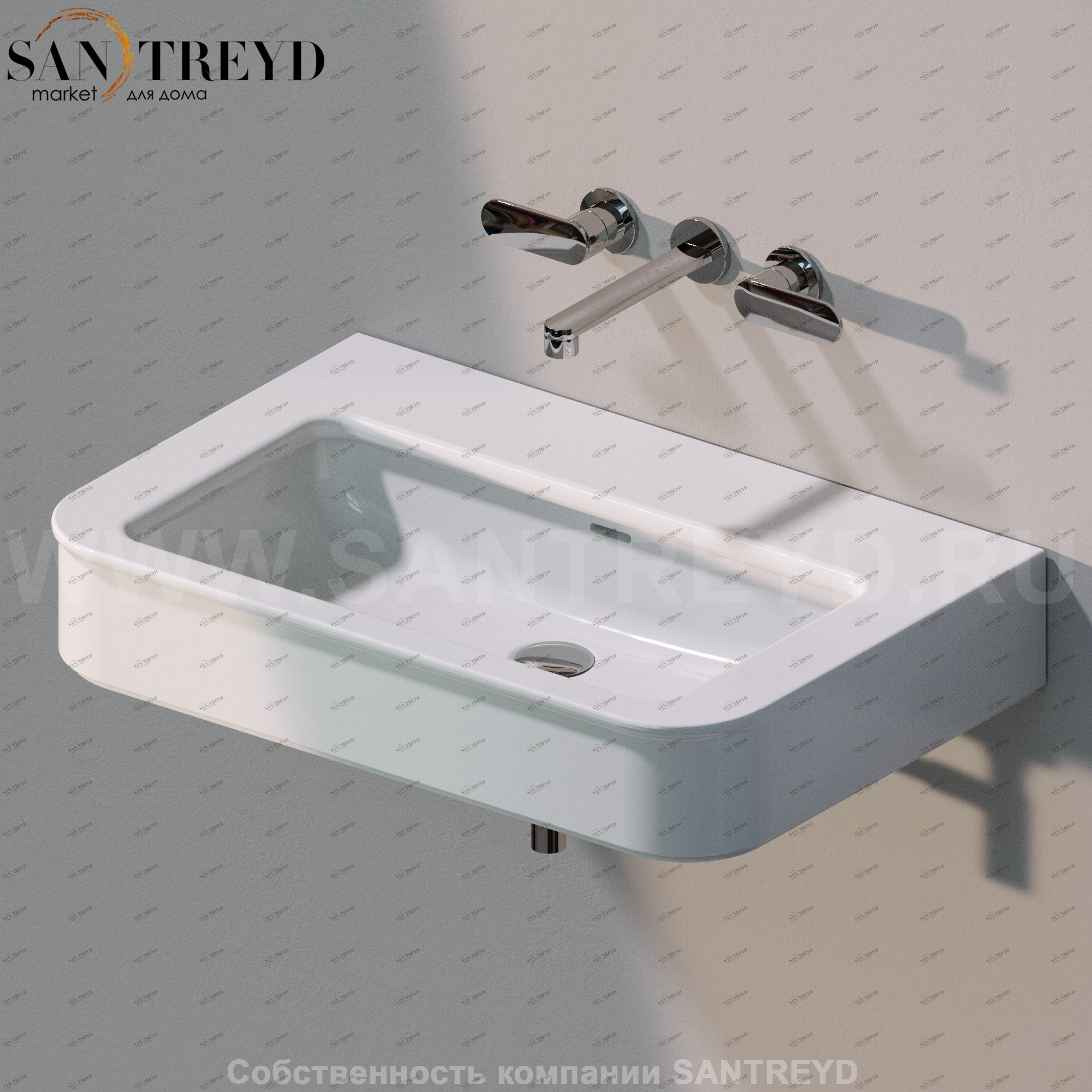 MA75L9016 Подвесная раковина настенная прямоугольная Ceramica Flaminia Madre белая