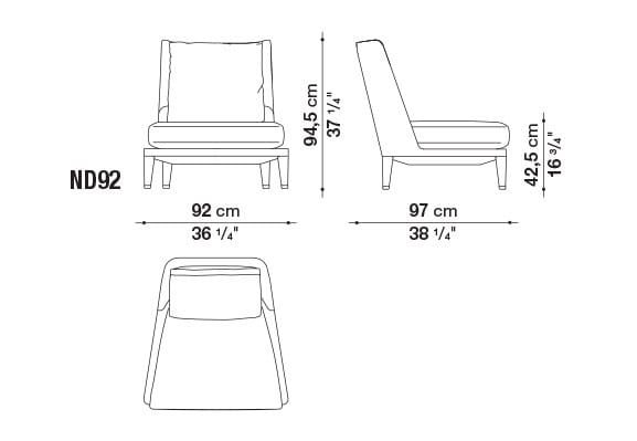 Кожаное кресло с высокой спинкой Maxalto Nidus ARCH-00052101 - Вид №3