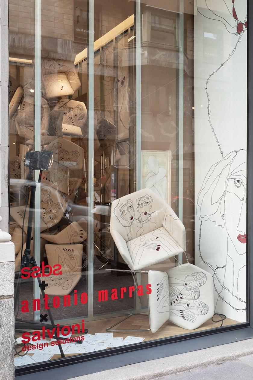 Saba Italia Тканевый стул на санках с подлокотниками New york sun-id-1362757 - Вид №9