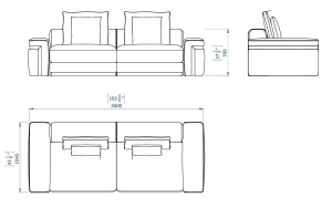 3-местный тканевый диван