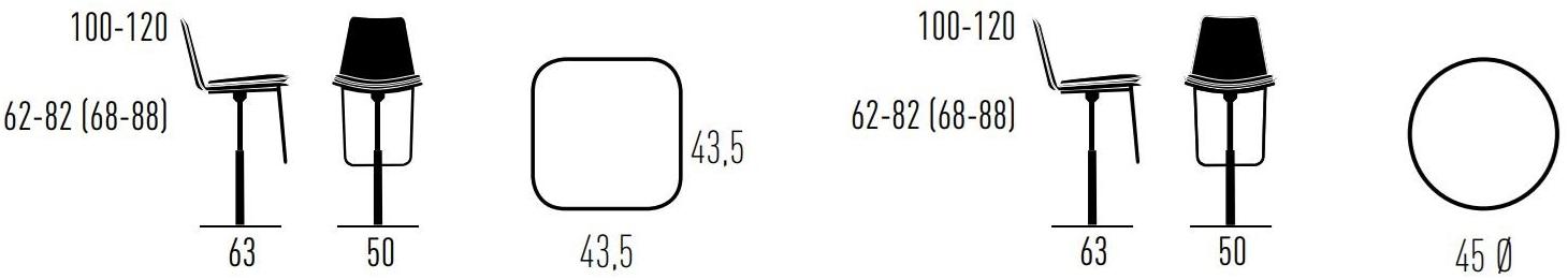 KFF Барный стул с регулируемой высотой и подставкой для ног Lhasa sun-id-1375810 - Вид №3