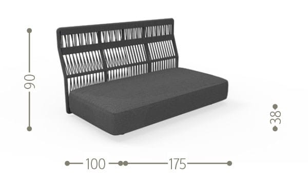 Секционный садовый диван из ткани и веревки Talenti ARCH-00118279 - Вид №14