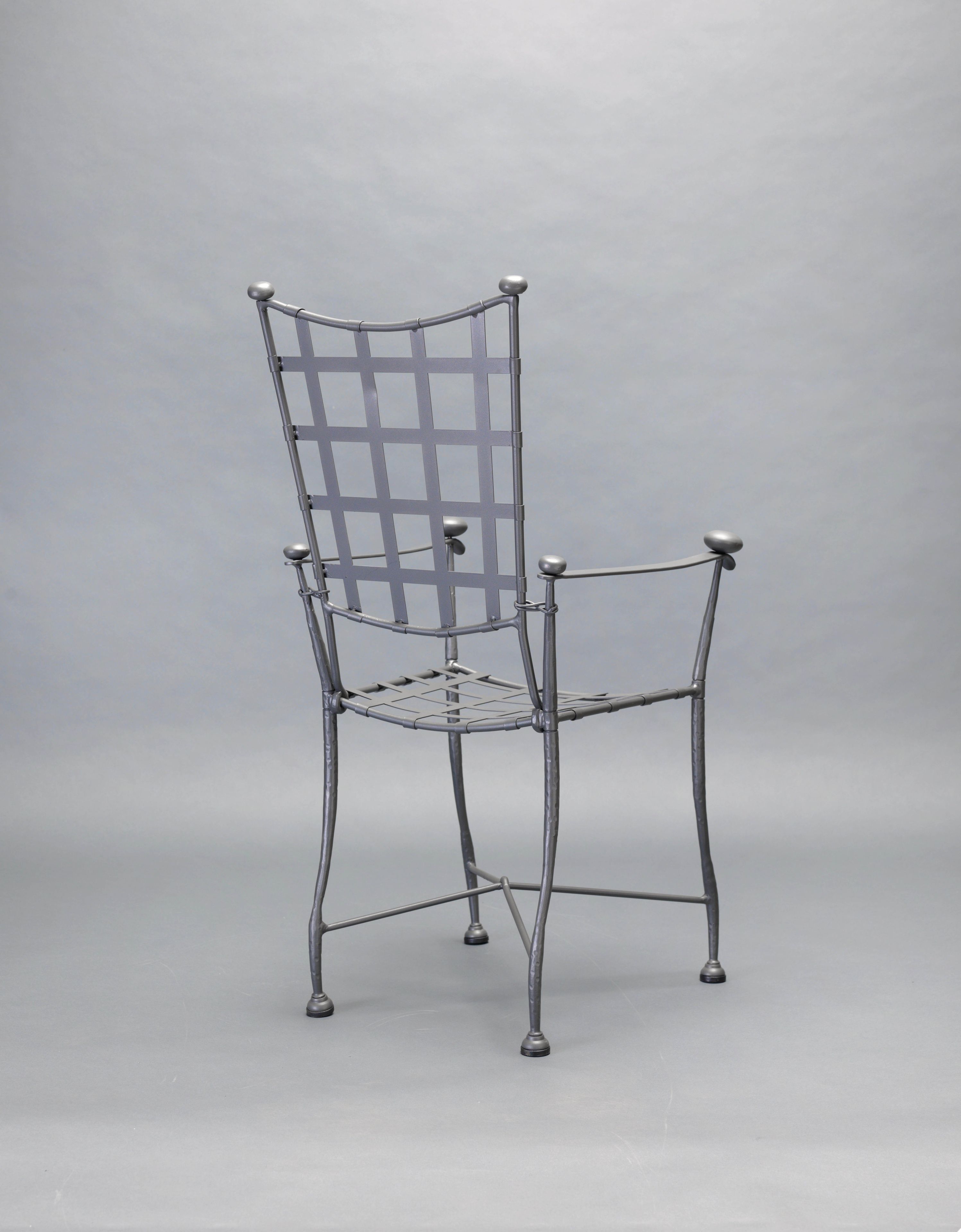 Садовый стул из нержавеющей стали с подлокотниками OFFICINACIANI плетение ARCH-00011009