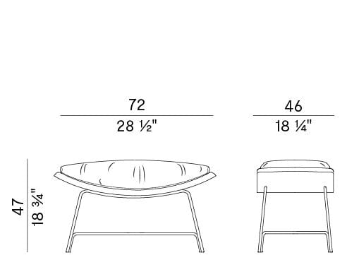 Кожаная мягкая подставка для ног Potocco ARCH-00119357 - Вид №2
