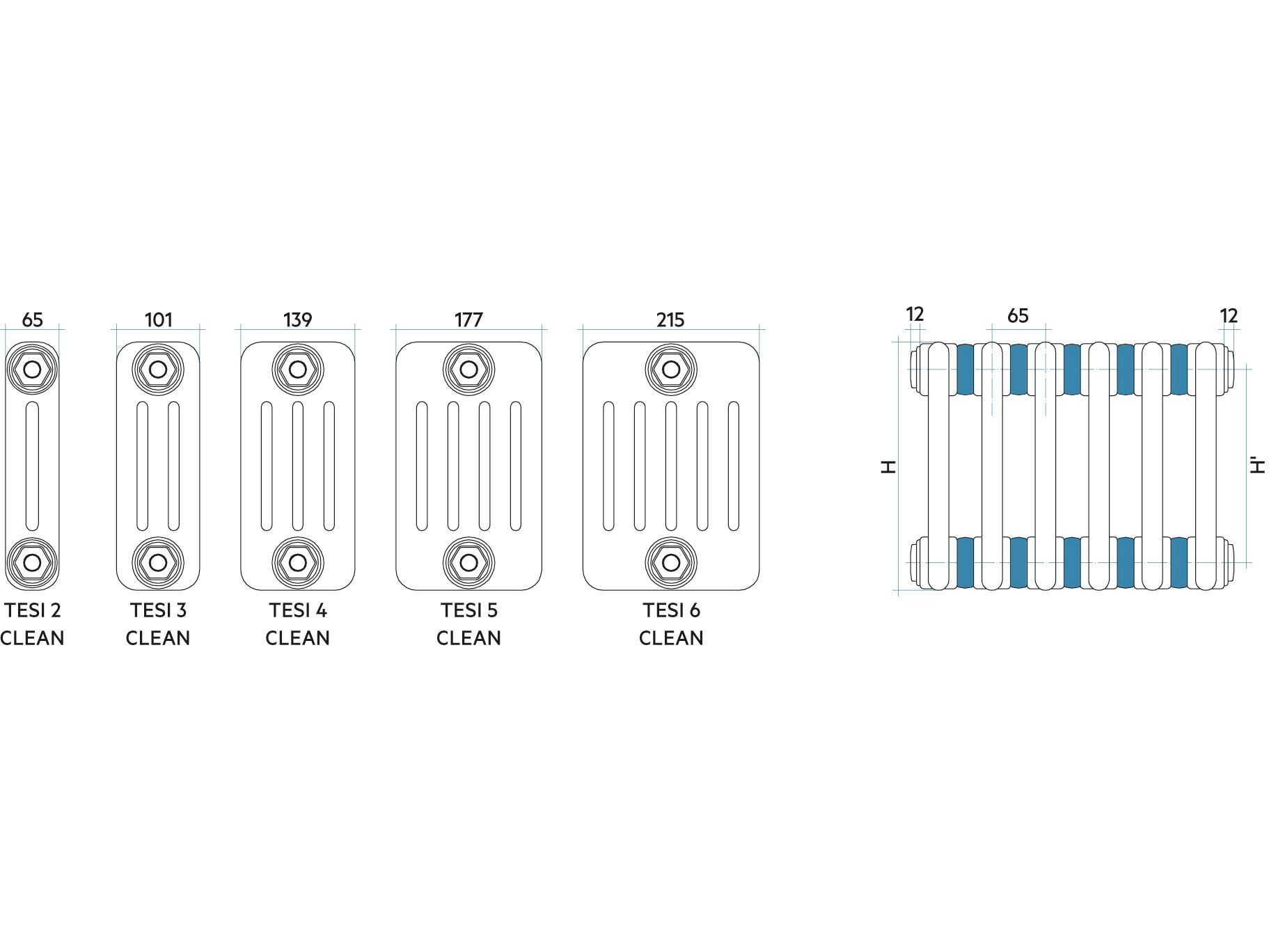 Трубчатый стальной радиатор с разнесенными элементами Irsap тезис ARCH-00043546 - Вид №3