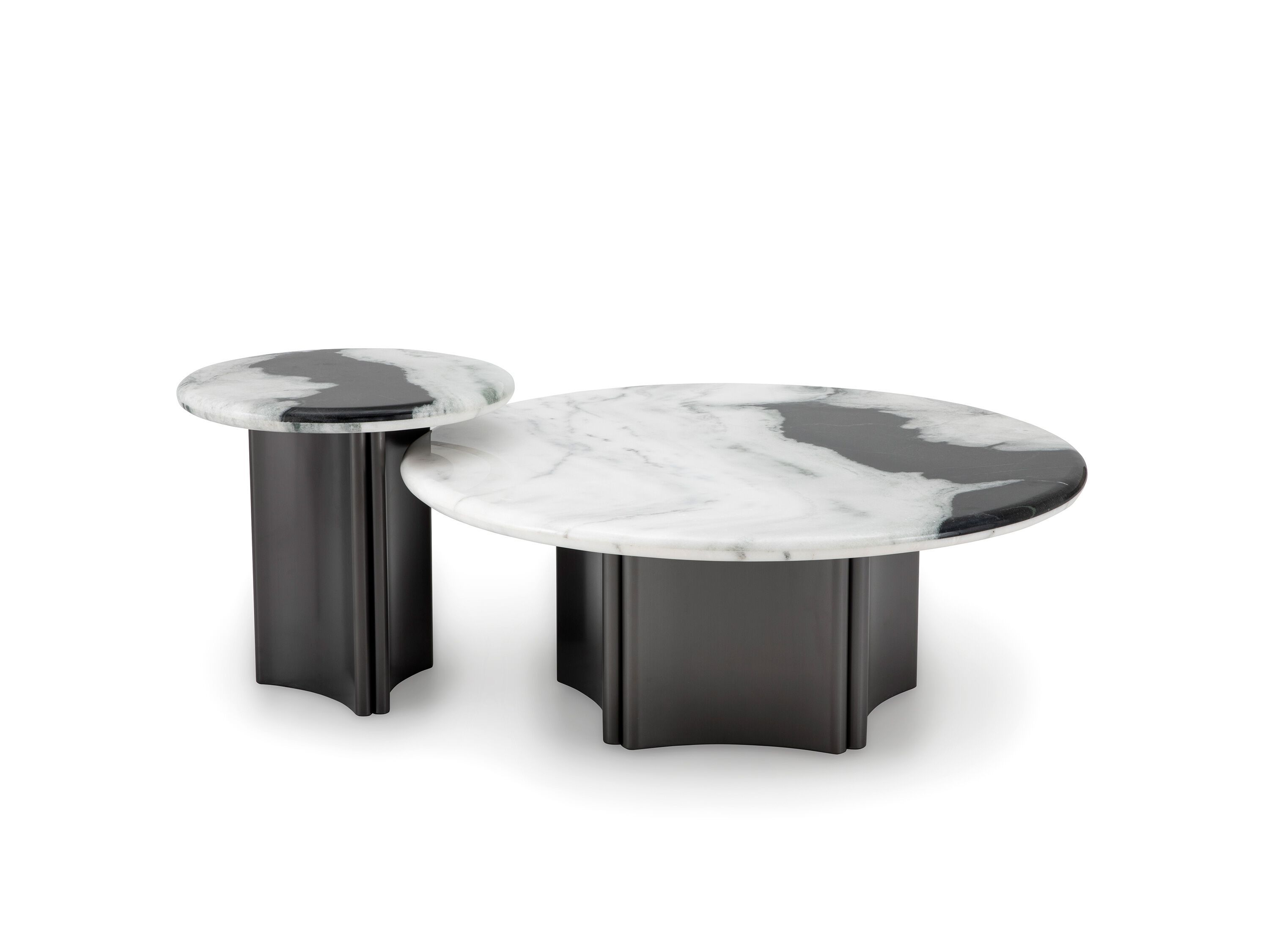 Низкий круглый журнальный столик из мрамора и нержавеющей стали CAMPO DE' FIORI ASCT643 ARCH-00112816