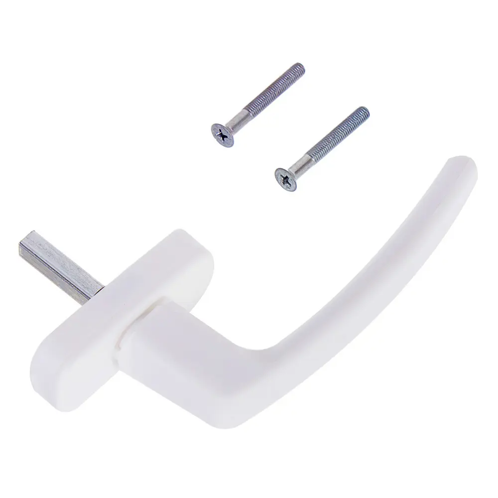 Ручка оконная для ПВХ 125 мм пластик/сталь цвет белый ЛЕВША STLM-2144168 - Вид №1