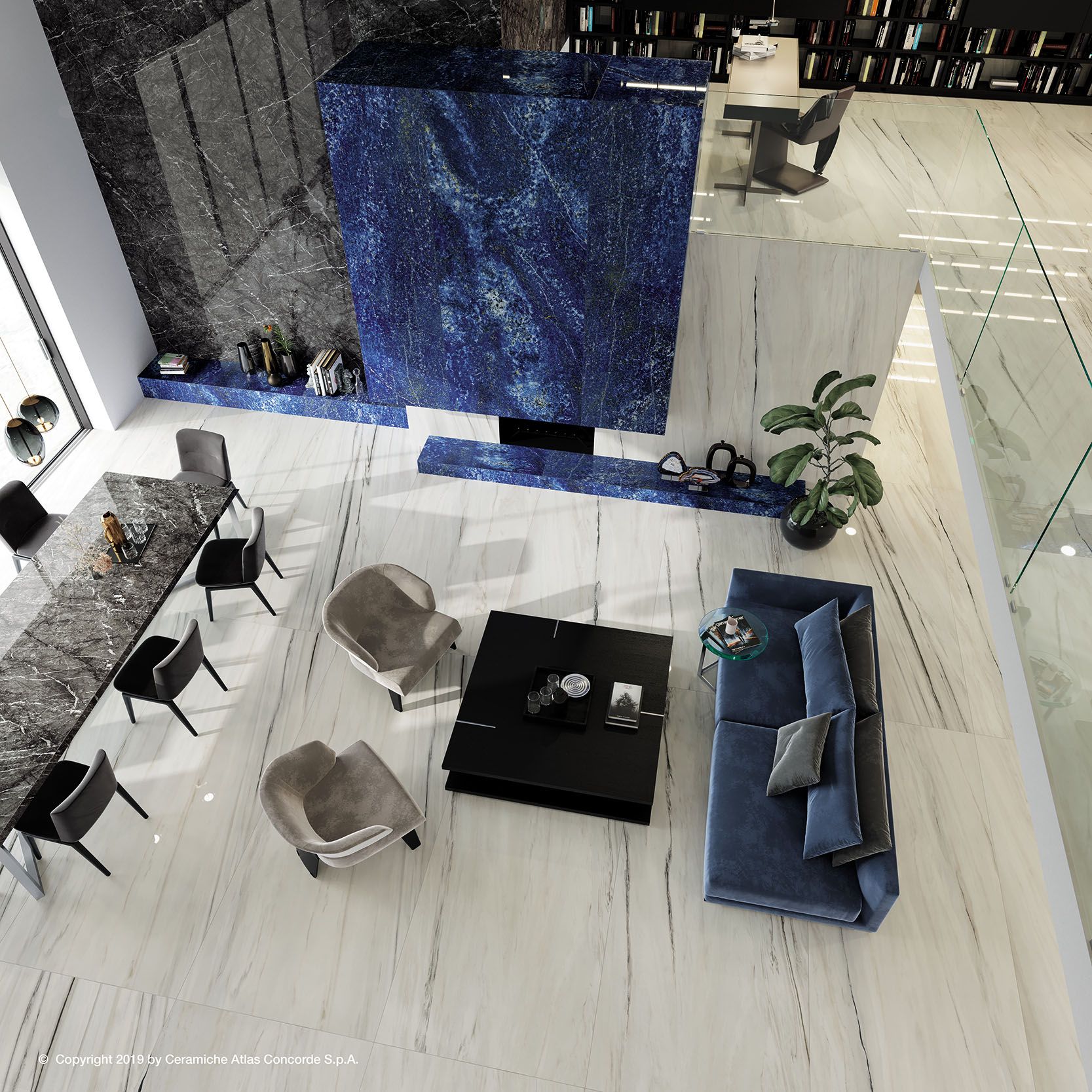 Пол из керамогранита с мраморным эффектом Atlas Concorde Marvel Dream ARCH-00135482 - Вид №39