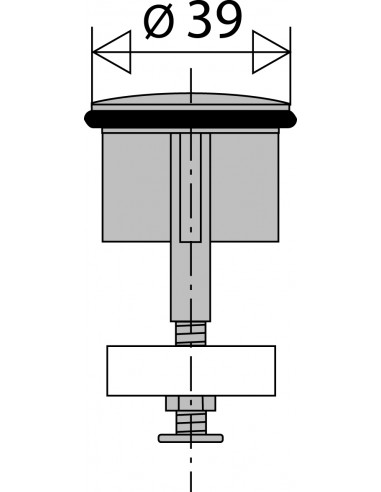 042800 010 00  Ребристый вентиль для автоматического слива раковины, Д. 39 мм, полированная латунь Valentin Латунь  - Вид №2