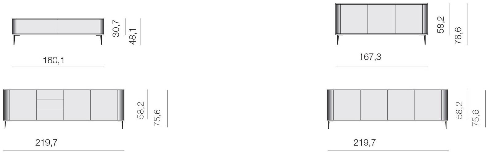 TUMIDEI Лакированный буфет с распашной дверцей и ящиками Circle sun-id-1380532 - Вид №4