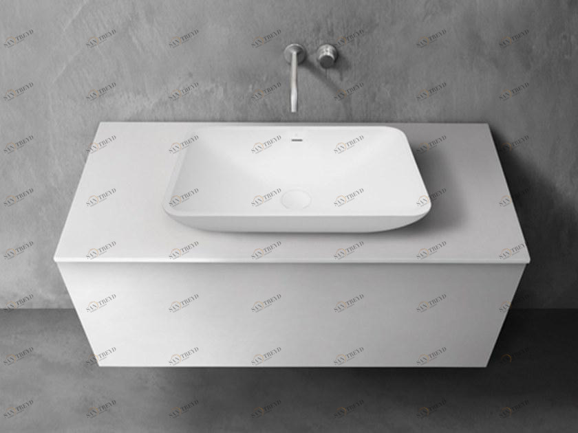 Blu Bathworks® Одинарная столешница для умывальника синего цвета ∙ stone ™ 1200 Sac1200 