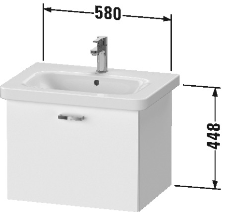 XB607505252 XBase Тумбочка подвесная Европейский дуб, декор Duravit  - Вид №1
