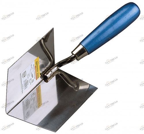 Кельма угловая из нержавеющей стали PROFI 80х60х60мм для внутренних углов Stayer 12357