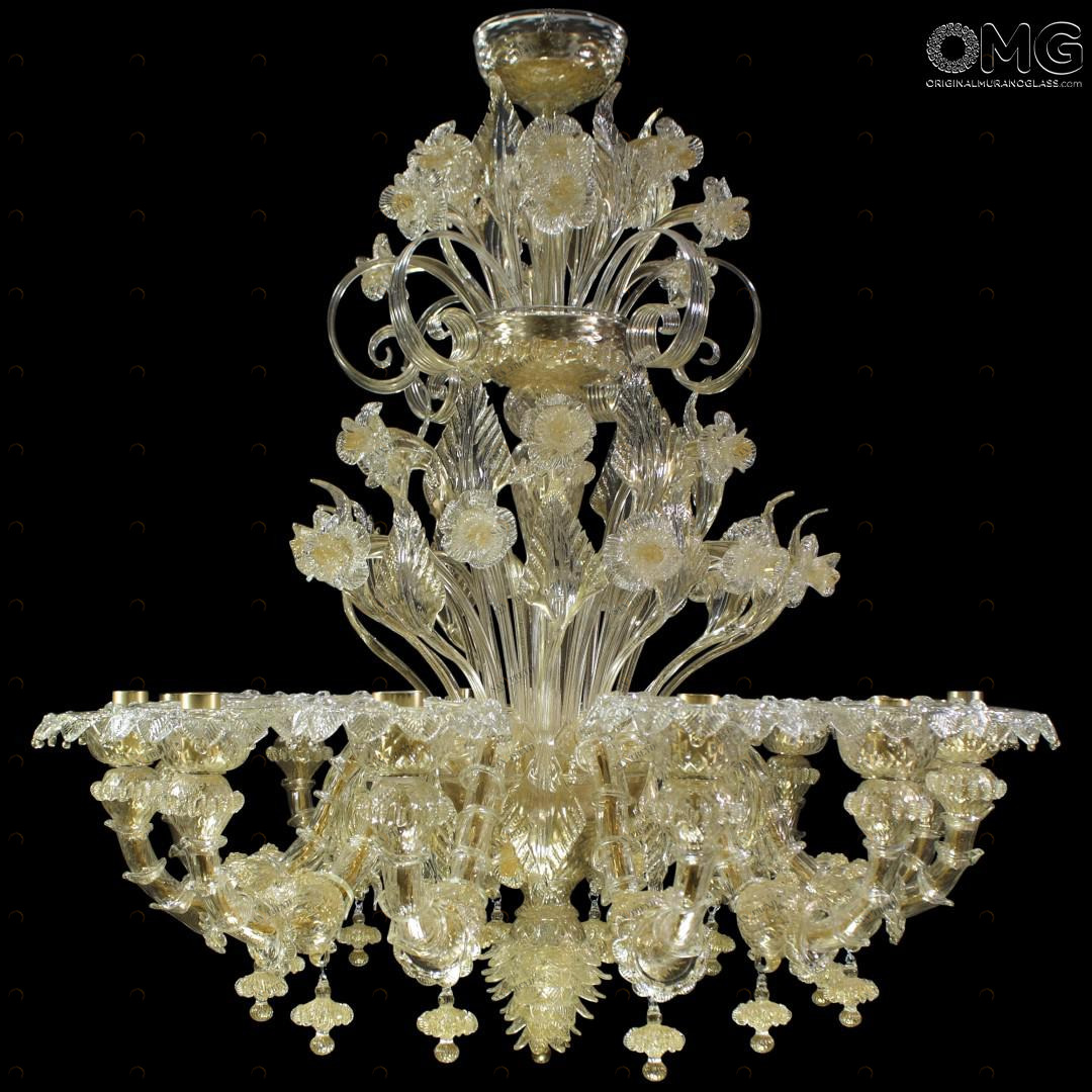 1083 ORIGINALMURANOGLASS Люстра Золотой Король - Реццонико - муранское стекло OMG  см 