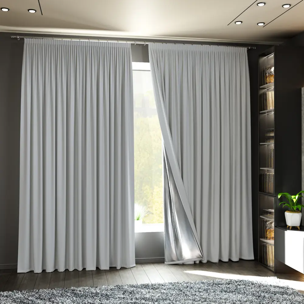 Штора Miamoza Dark блэкаут светло-серая 150x250 см на ленте 89420197 STLM-1566236