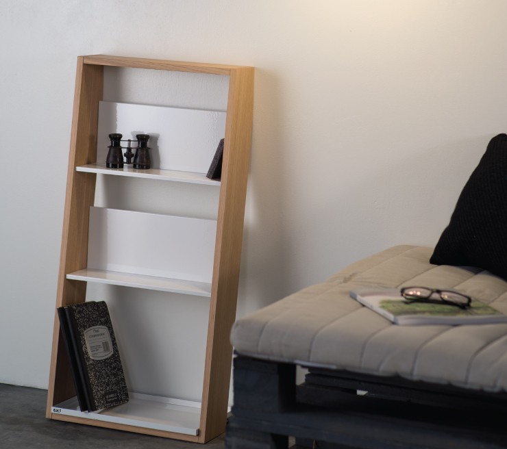 Ex.T Storage Lean Small Стеллаж из дуба и алюминия EXLEANSMALLROV  - Вид №1