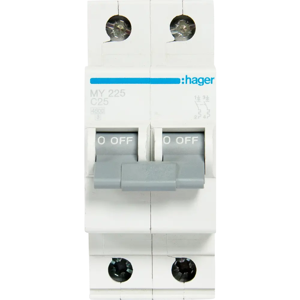 Автоматический выключатель Hager MY225 1P N C25 А 4.5 кА STLM-2212669 - Вид №1