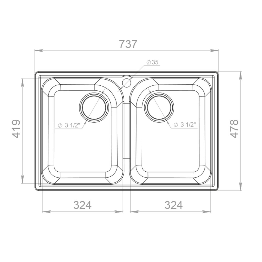 RQ610 белый Мойка кухонная прямоугольная Raiber  - Вид №1