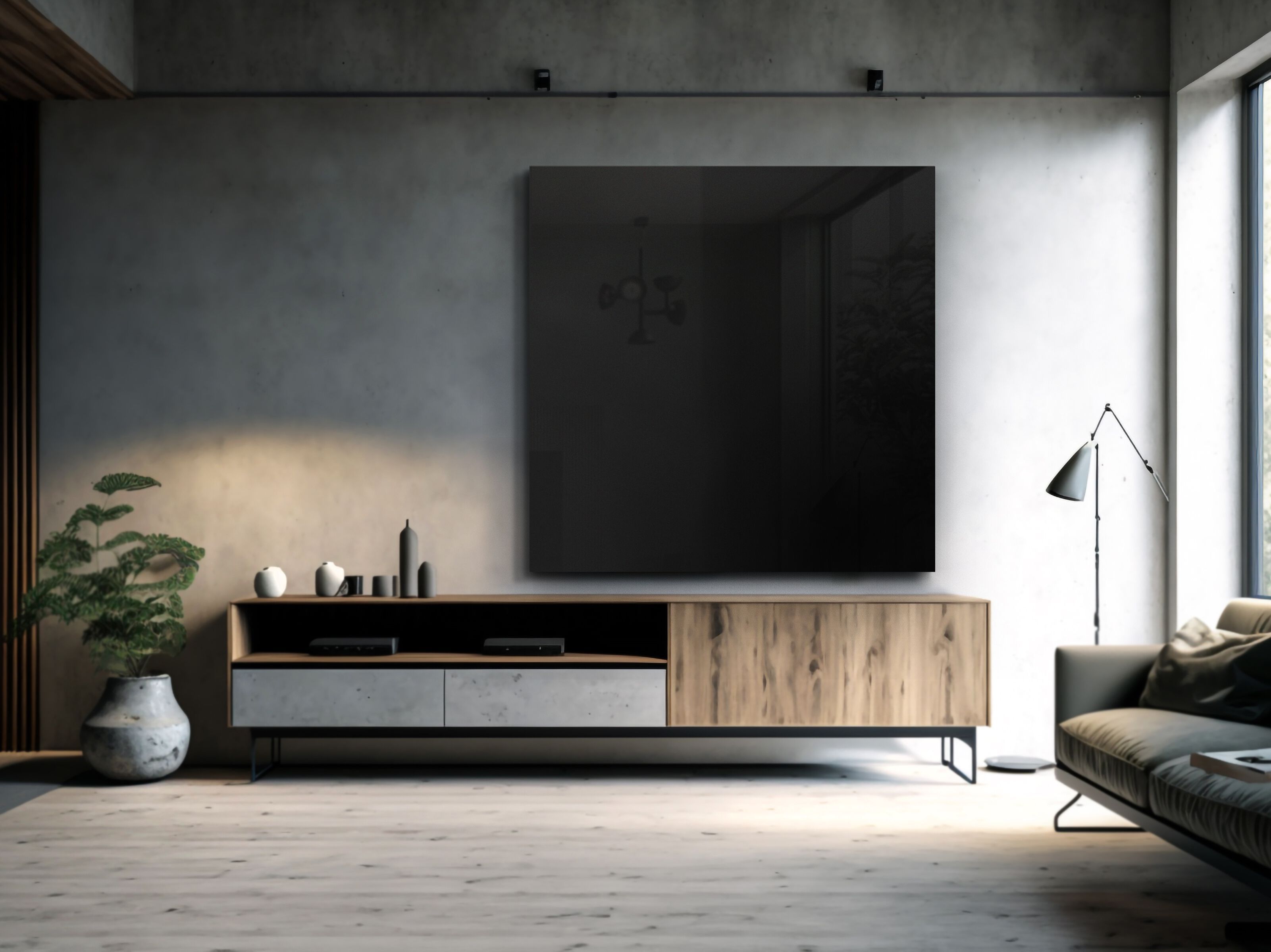 Прямоугольное настенное зеркало со встроенным отсеком для телевизора с антибликовым покрытием NEOD Neptune ARCH-00080100 - Вид №3