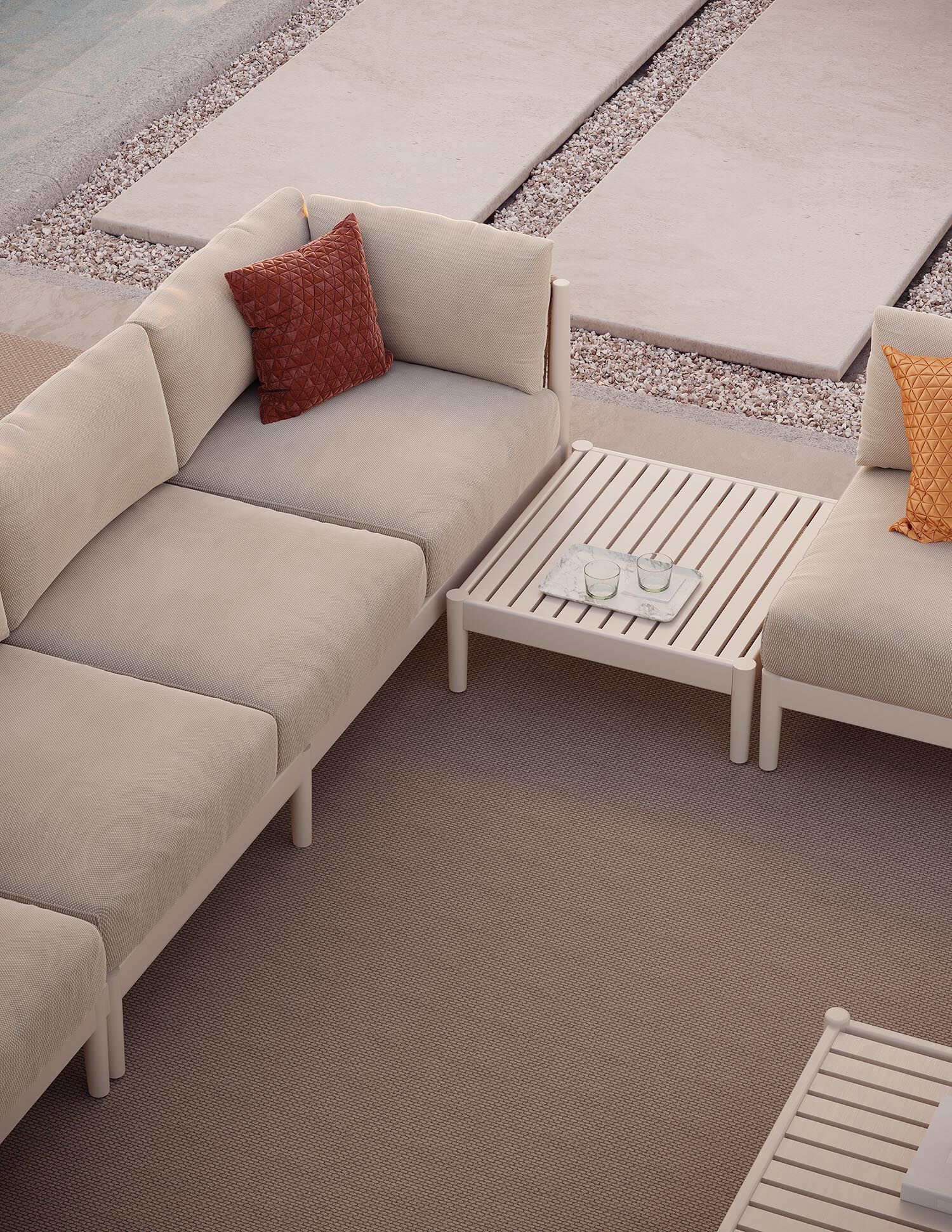 Секционный садовый диван из алюминия с порошковым покрытием и тканью Walters Georgica Aluminium ARCH-00145067 - Вид №11