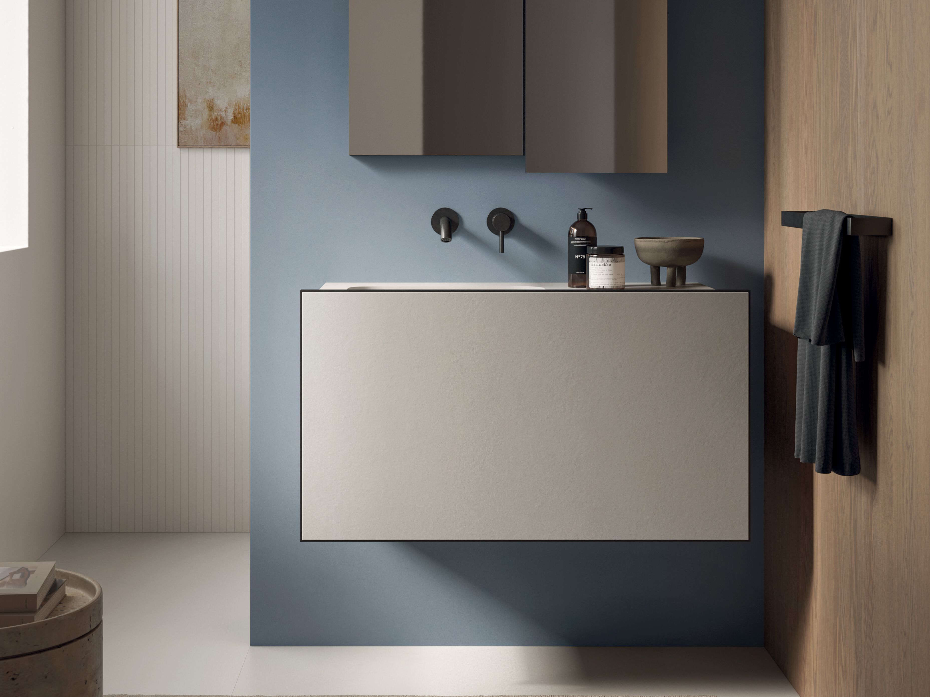 Подвесной шкаф для умывальника со встроенной раковиной Italgraniti ткацкий станок ARCH-00036323