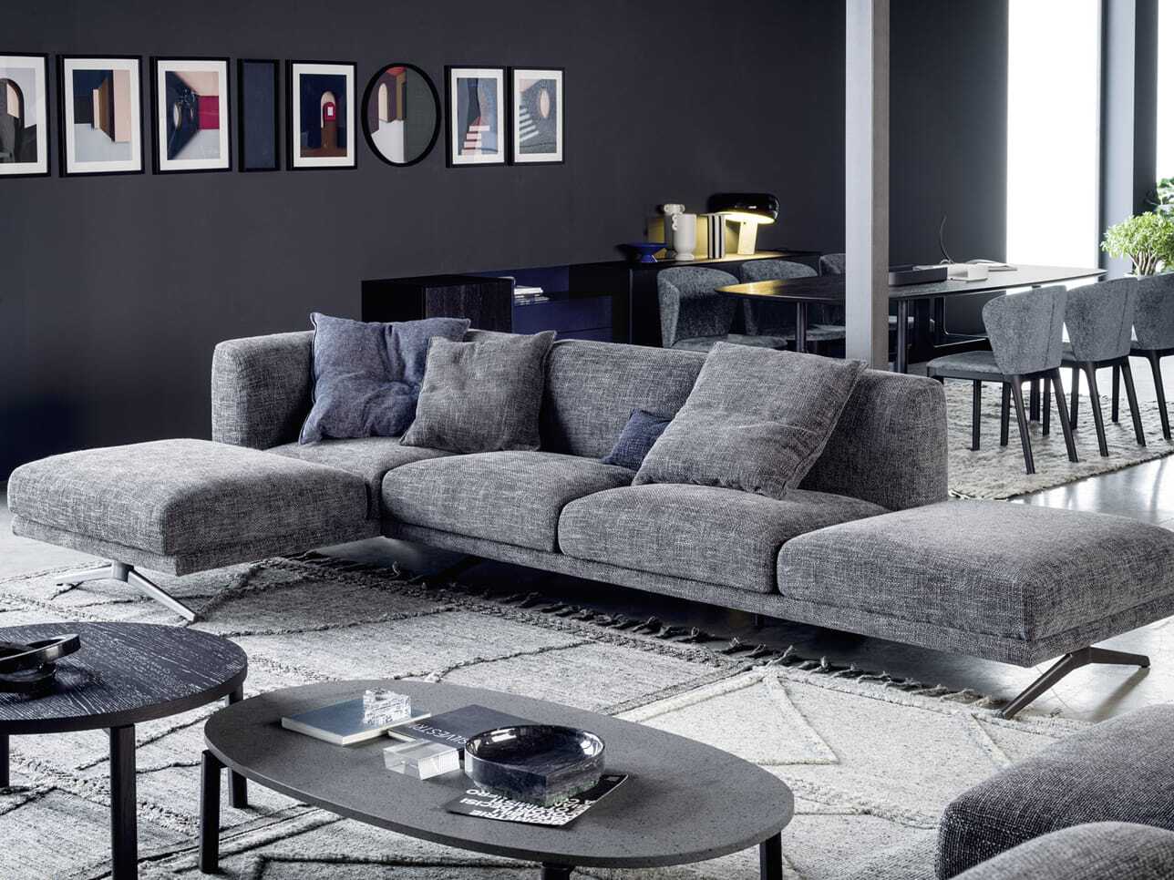 Тканевый диван с полуостровом Novamobili NOA ARCH-00036814 - Вид №1