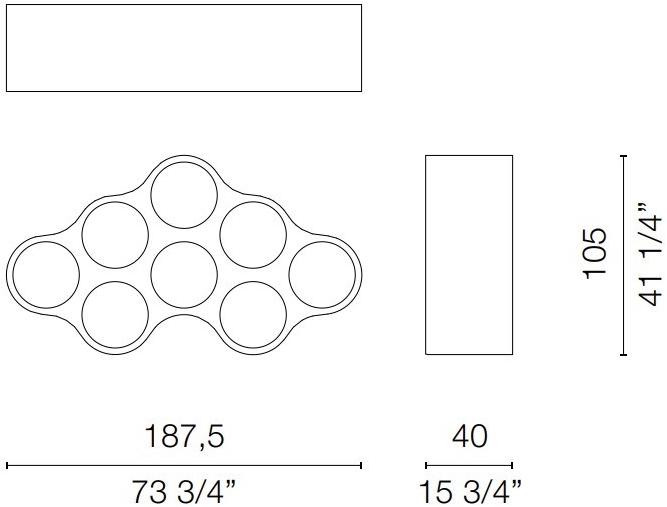 Cappellini Двухсторонний модульный книжный шкаф из полиэтилена Cloud C5_1 - Вид №8