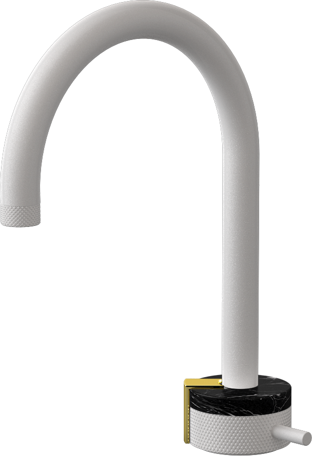 E-11502-R2MB-L2PB-WT Однорычажный прогрессивный смеситель для раковины - излив 16см GRAFF MOD+