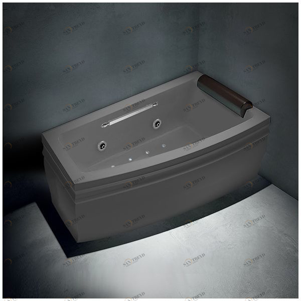 Ванна с гидро и аэромассажем серая Gruppo treesse Blanque 1690 DXATCV166ASE