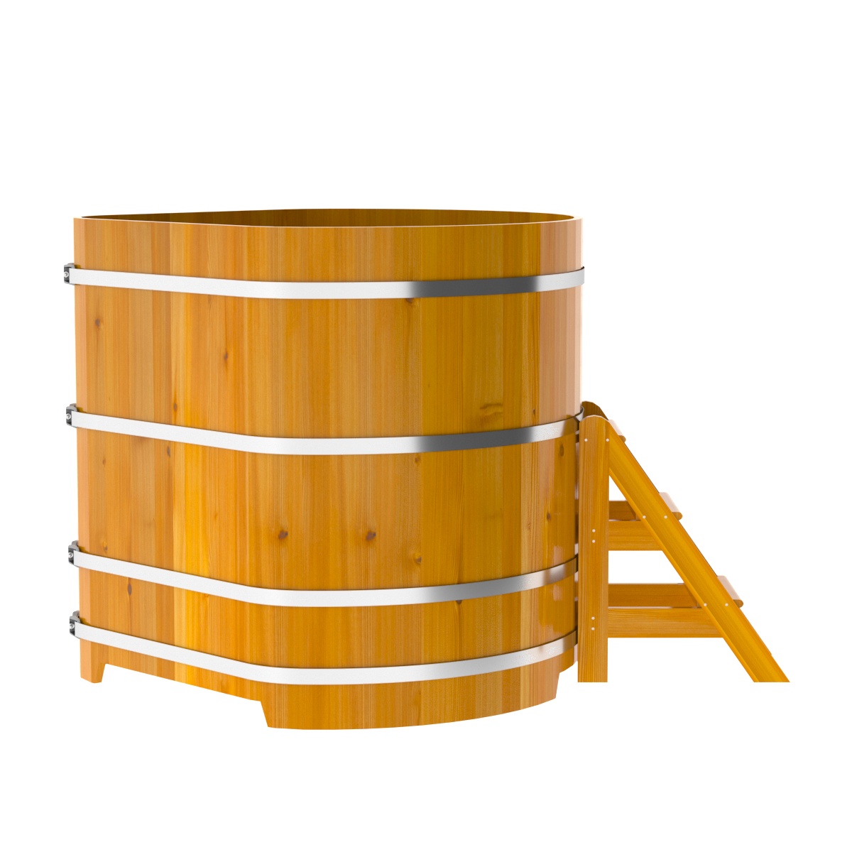 2324 Купель угловая из лиственницы Рустик 1,37х1,37х1,4 натуральная Alyarus  - Вид №3