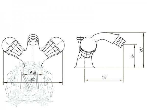 27305 Смеситель Migliore Korona Swarovski  - Вид №1